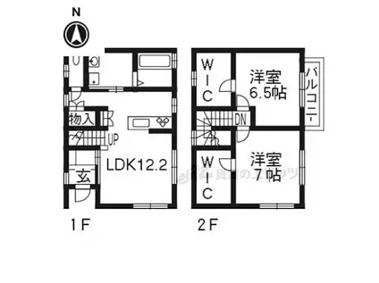 京都市営烏丸線 鞍馬口駅 徒歩4分 1階建 築11年(2LDK)の間取り写真