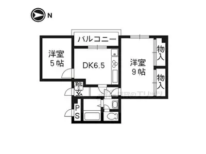 京阪本線 出町柳駅 徒歩9分 3階建 築34年(2DK/3階)の間取り写真