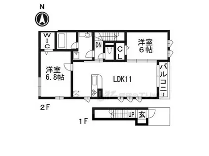 メゾンドメルヴェーユ京都(2LDK/2階)の間取り写真