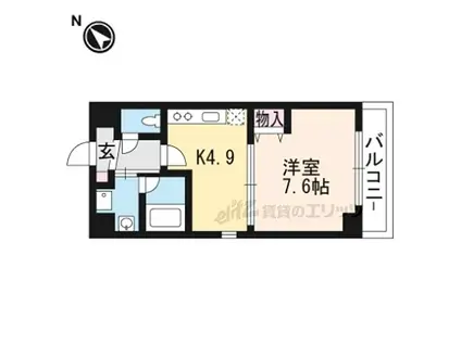 JR東海道・山陽本線 瀬田駅(滋賀) 徒歩1分 10階建 築20年(1DK/8階)の間取り写真