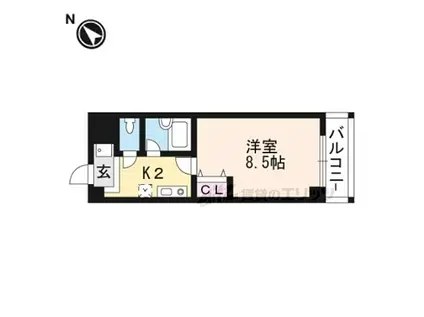JR東海道・山陽本線 瀬田駅(滋賀) 徒歩28分 8階建 築28年(1K/8階)の間取り写真