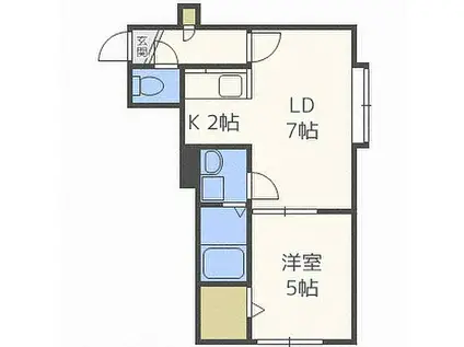 アバンティII(1LDK/1階)の間取り写真