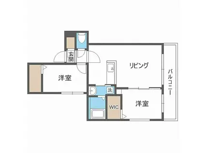 リュクスN22(2LDK/2階)の間取り写真