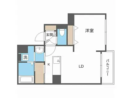 CASA SORRISO(1LDK/3階)の間取り写真