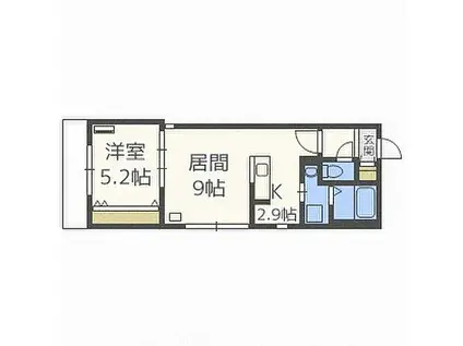 ENCORE札幌(1LDK/4階)の間取り写真