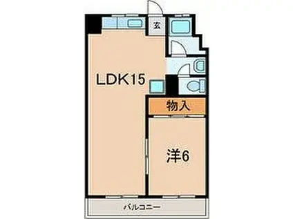 コンフォート六甲道(1LDK/2階)の間取り写真