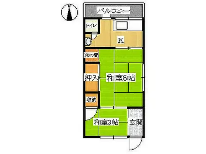 松寿荘(2K/1階)の間取り写真