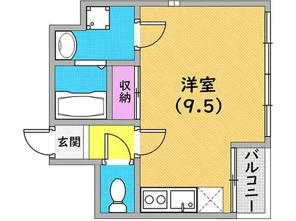平野エスペランス(ワンルーム/4階)の間取り写真