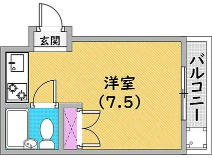 ウィディ塚口(ワンルーム/1階)の間取り写真