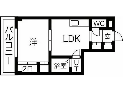 メゾンドルミエール北須磨(1LDK/3階)の間取り写真
