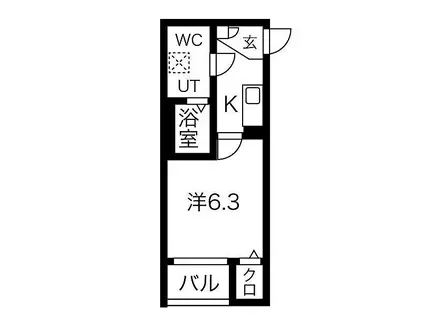 名鉄瀬戸線 守山自衛隊前駅 徒歩4分 3階建 築1年(1K/3階)の間取り写真