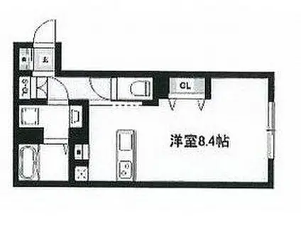 名古屋市営東山線 今池駅(愛知) 徒歩7分 5階建 築6年(ワンルーム/5階)の間取り写真