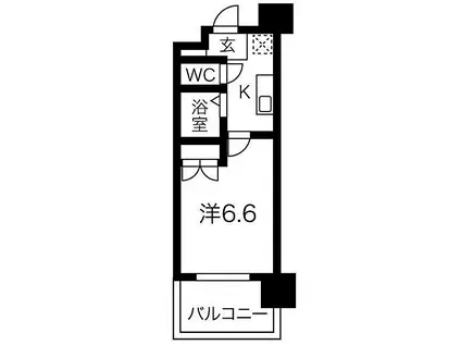 名古屋市営桜通線 御器所駅 徒歩3分 13階建 築10年(1K/9階)の間取り写真