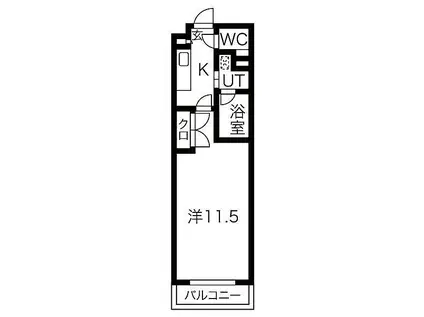 名古屋市営東山線 東山公園駅(愛知) 徒歩5分 5階建 築11年(1K/5階)の間取り写真