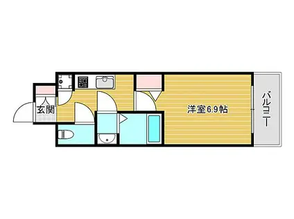 ファーストレジデンス大阪ベイサイド(1K/10階)の間取り写真