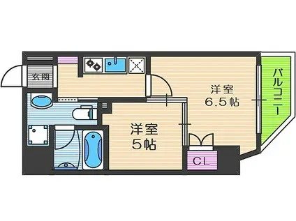 メゾニティ・クイーン阿波座(2K/7階)の間取り写真