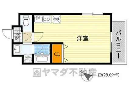 プロスパー江坂479(ワンルーム/9階)の間取り写真