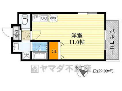 プロスパー江坂479(ワンルーム/6階)の間取り写真