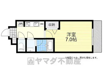 プレサンス江坂クォーレ(1K/3階)の間取り写真