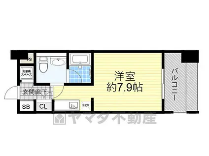レジディア江坂(ワンルーム/5階)の間取り写真