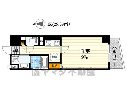 SK江坂(1K/5階)の間取り写真