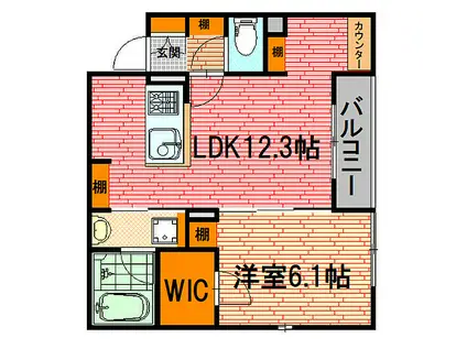 SAQRACIA千代田III(1LDK/3階)の間取り写真