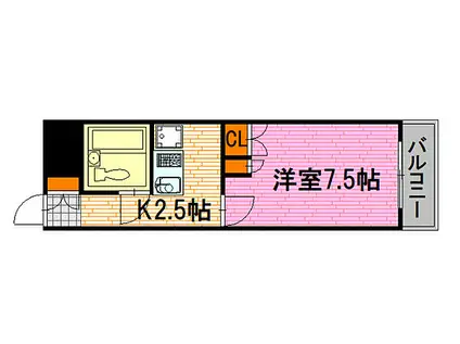 サンライズ千同II(1K/1階)の間取り写真