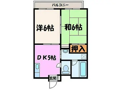 松本ビル(2DK/3階)の間取り写真