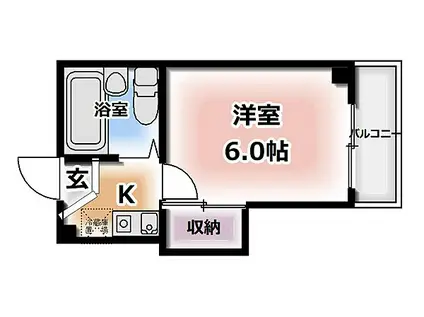 香里園第6マンション(1K/2階)の間取り写真