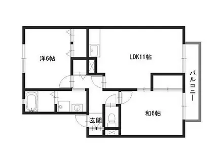 ウィズコート(2LDK/2階)の間取り写真