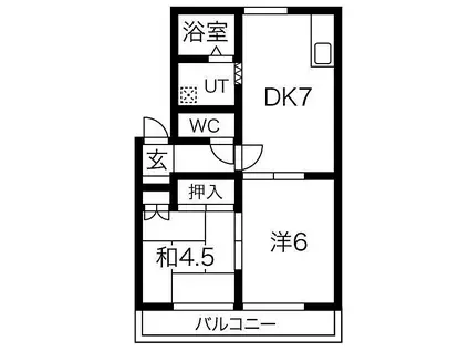 ハイツ西庄(2DK/2階)の間取り写真