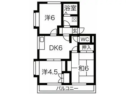 ハイツ西庄(3DK/2階)の間取り写真