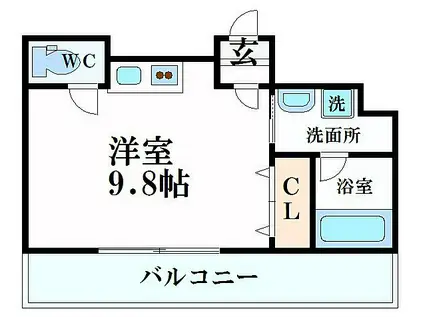 エクセル姫路(ワンルーム/10階)の間取り写真