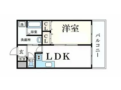 メゾン・ド・姫路野里(1LDK/1階)の間取り写真