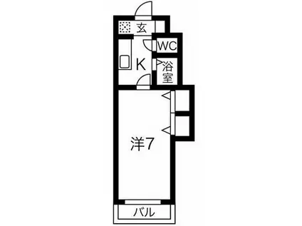 ジュネス野里(1K/4階)の間取り写真