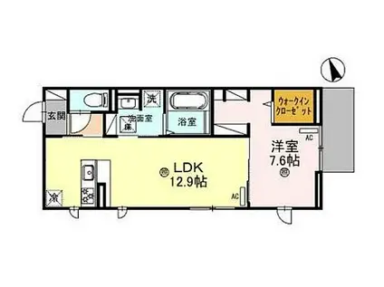 D-PLACE安田(1LDK/1階)の間取り写真