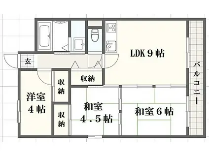 メゾン白浜(3LDK/7階)の間取り写真