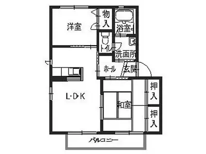 ココナッツハウスII(2LDK/2階)の間取り写真