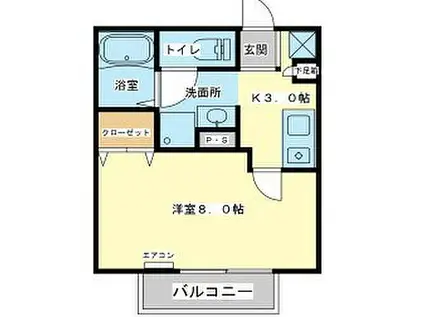 アパートメントハウス京口(1K/2階)の間取り写真