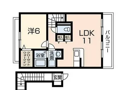 レジデンス白鳥 B棟(1LDK/2階)の間取り写真