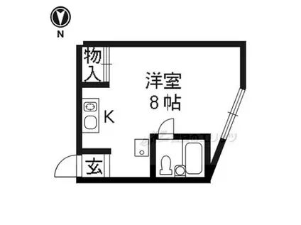 阪急京都本線 桂駅 徒歩15分 5階建 築34年(ワンルーム/5階)の間取り写真