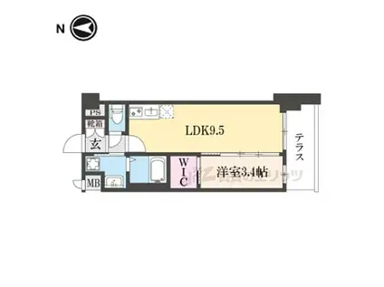 京福電気鉄道嵐山本線 鹿王院駅 徒歩4分 5階建 築1年(1LDK/1階)の間取り写真