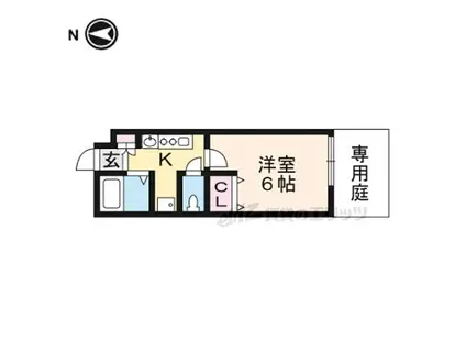 JR山陰本線 亀岡駅 徒歩11分 2階建 築24年(ワンルーム/1階)の間取り写真
