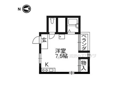 阪急嵐山線 桂駅 徒歩50分 4階建 築41年(ワンルーム/2階)の間取り写真