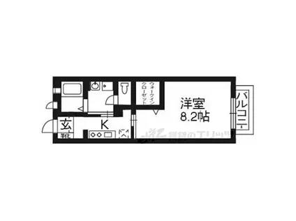 香艸園ハイツ(1K/2階)の間取り写真
