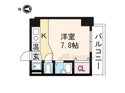 JR山陰本線 亀岡駅 徒歩16分 3階建 築28年(ワンルーム/3階)の間取り写真