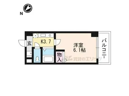 JR東海道・山陽本線 瀬田駅(滋賀) 徒歩33分 6階建 築25年(1K/5階)の間取り写真