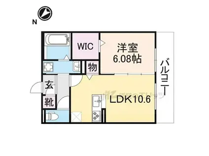 レジデンスコート栗東(1LDK/3階)の間取り写真