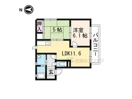 JR草津線 三雲駅 徒歩34分 2階建 築22年(2LDK/2階)の間取り写真