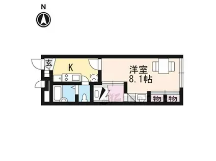 JR草津線 貴生川駅 徒歩7分 2階建 築20年(1K/1階)の間取り写真
